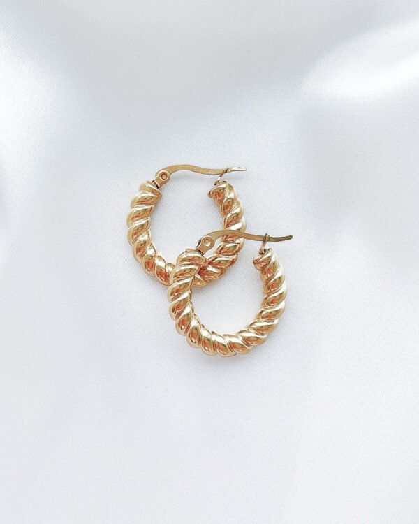 Suktos virvelės motyvo auskarai