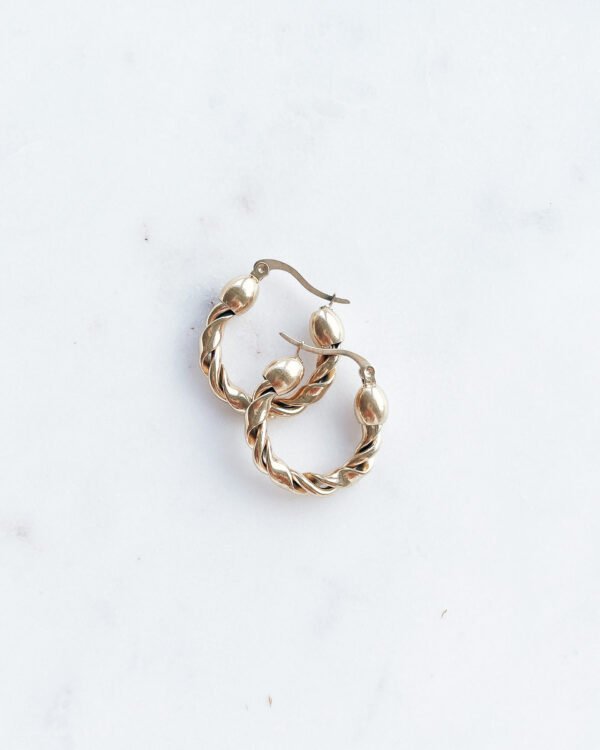 Suktos virvelės hoops auskarai