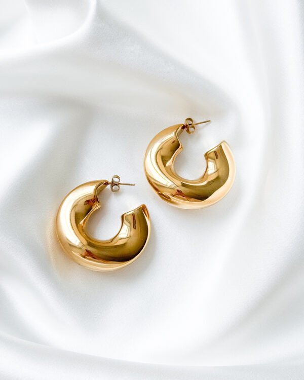 Masyvūs hoops auskarai iš nerūdijančio plieno